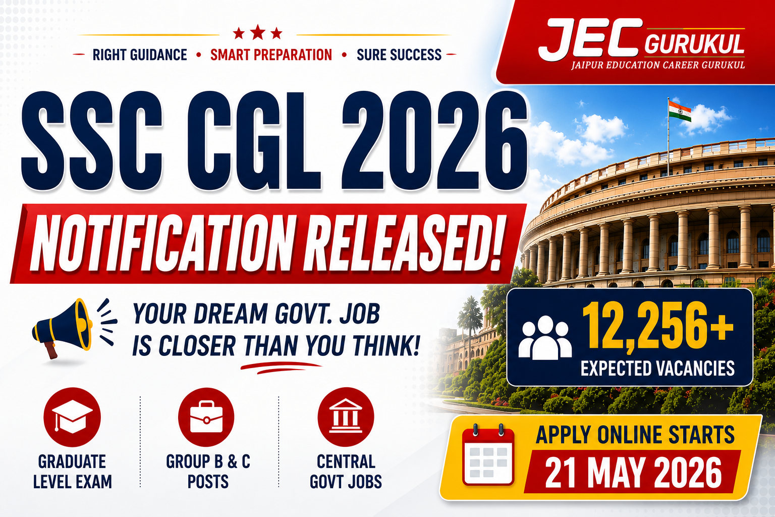 SSC CGL 2026 Notification Released for 12,256 Vacancies!