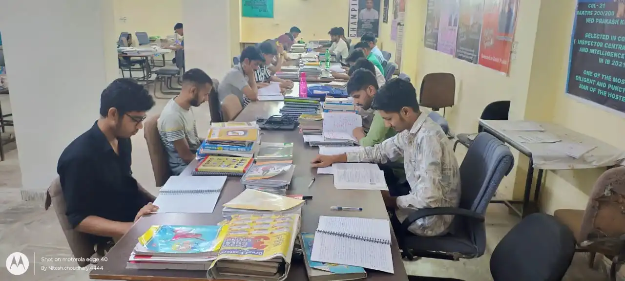 Students studying in library